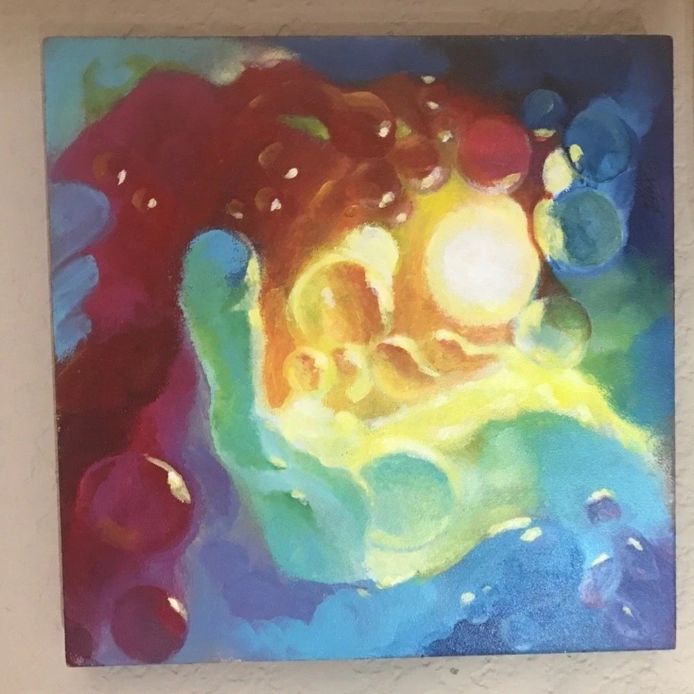 Original Painting Surrealism colorful art collectible artwork panel Artettina US